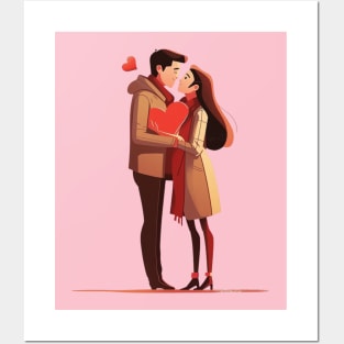 Valentine Romantic couple love birds Posters and Art